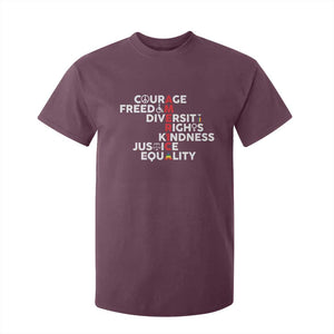 America Courage Freedom Diversity Rights Friendship Justice T Shirt For Kid TS11 Maroon Print Your Wear