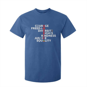 America Courage Freedom Diversity Rights Friendship Justice T Shirt For Kid TS11 Royal Blue Print Your Wear