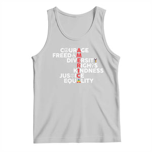 America Courage Freedom Diversity Rights Friendship Justice Tank Top TS11 Ash Print Your Wear