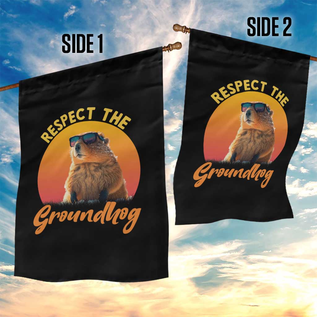 Funny Groundhog Day Garden Flag Respect The Groundhog Woodchuck TS11 Print Your Wear