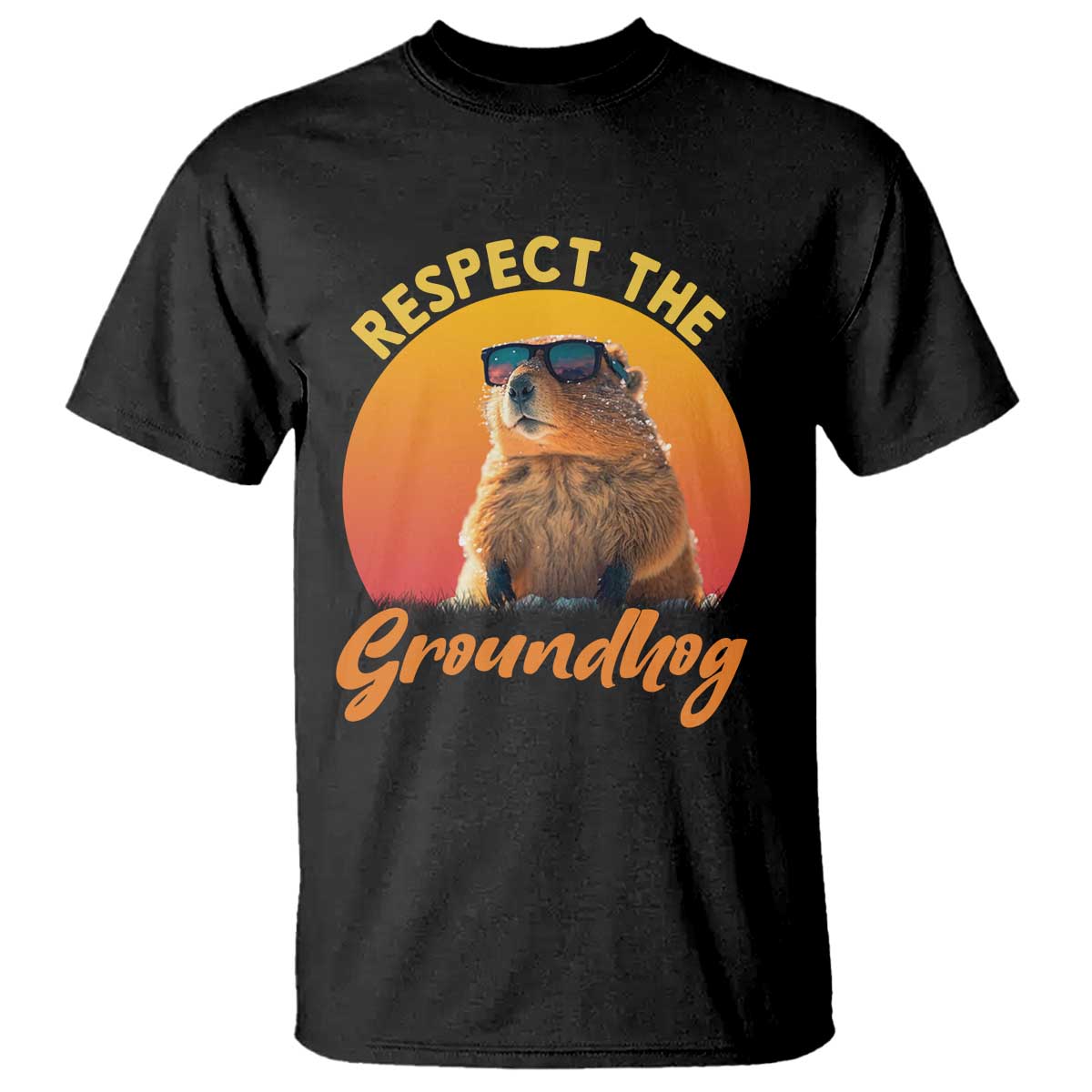 Funny Groundhog Day T Shirt Respect The Groundhog Woodchuck TS11 Black Print Your Wear