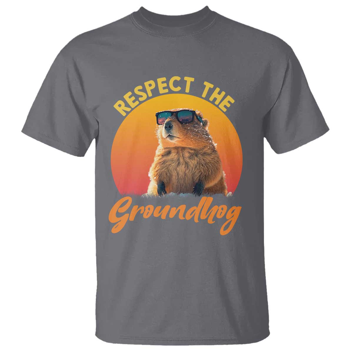 Funny Groundhog Day T Shirt Respect The Groundhog Woodchuck TS11 Charcoal Print Your Wear