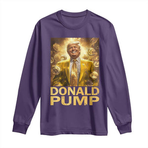 Funny Trump Bitcoin 2025 Long Sleeve Shirt Donald Pump TS11 Purple Print Your Wear