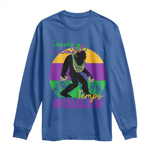 Funny Bigfoot Mardi Gras Long Sleeve Shirt Laissez Les Bons Temps Rouler Bald Cypress TS11 Royal Blue Print Your Wear