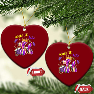 Funny Mardi Gras Ceramic Ornament Walk It Like A Dog Balloon New Orleans TS11 Print Your Wear