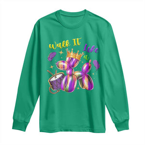 Funny Mardi Gras Long Sleeve Shirt Walk It Like A Dog Balloon New Orleans TS11 Irish Green Print Your Wear