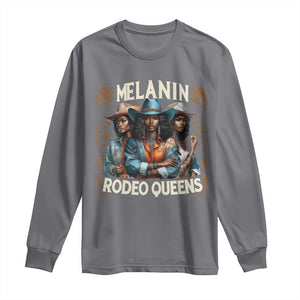 Melanin Rodeo Queen Long Sleeve Shirt African American Melanin Black Cowgirl Swag TS11 Charcoal Print Your Wear