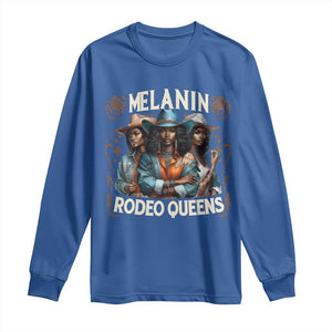 Melanin Rodeo Queen Long Sleeve Shirt African American Melanin Black Cowgirl Swag TS11 Royal Blue Print Your Wear