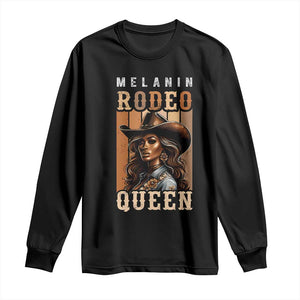 Melanin Rodeo Queen Long Sleeve Shirt African American Melanin Black Cowgirl TS11 Black Print Your Wear