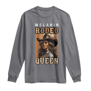 Melanin Rodeo Queen Long Sleeve Shirt African American Melanin Black Cowgirl TS11 Charcoal Print Your Wear