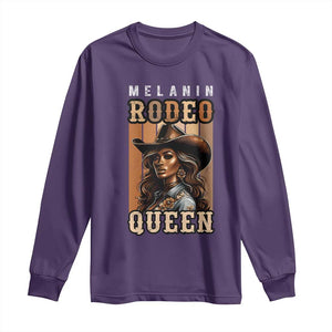 Melanin Rodeo Queen Long Sleeve Shirt African American Melanin Black Cowgirl TS11 Purple Print Your Wear