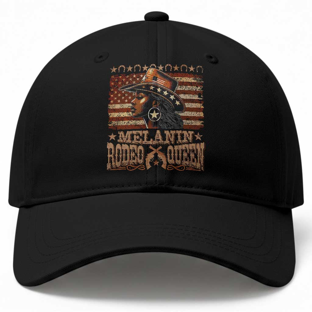 Melanin Rodeo Queen Baseball Cap Black Cowgirl Vintage American Flag TS11 Print Your Wear