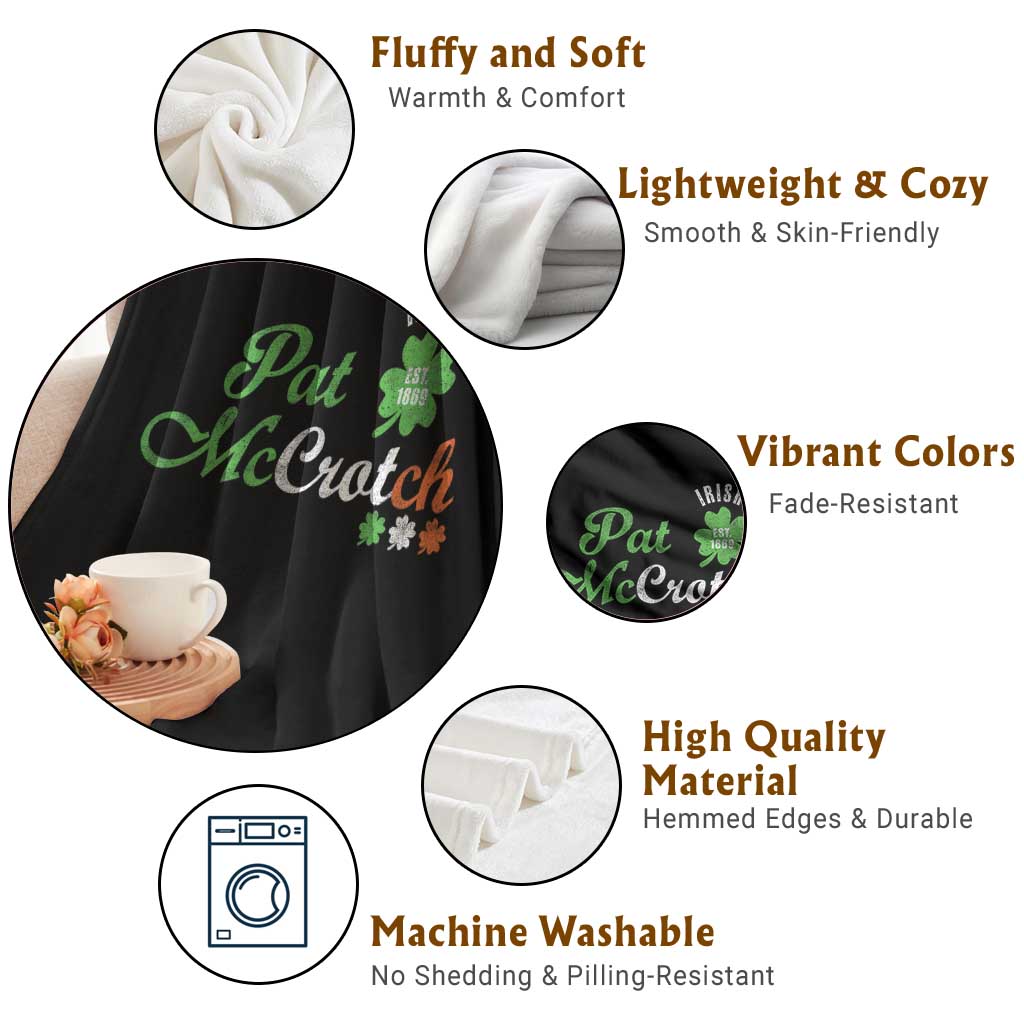 Pat McCrotch Irish Pub Throw Blanket St Patricks Day Drinking Humor TS11 Print Your Wear