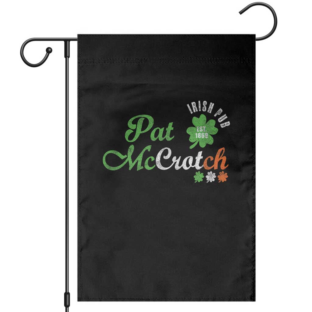 Pat McCrotch Irish Pub Garden Flag St Patricks Day Drinking Humor TS11 Black Print Your Wear