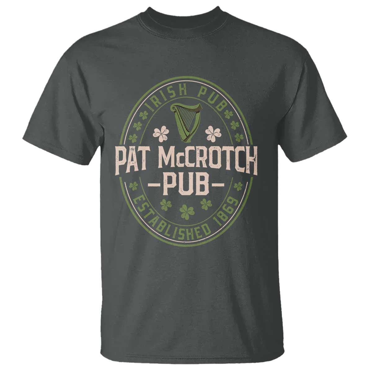 Pat McCrotch Irish Pub T Shirt St Patricks Day Dirty Adult Drinking TS11 Dark Heather Print Your Wear