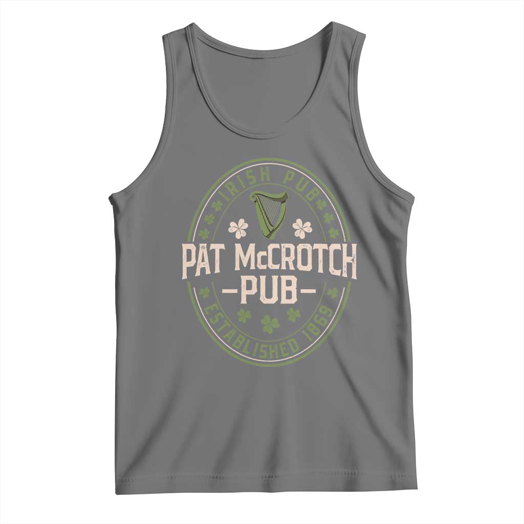 Pat McCrotch Irish Pub Tank Top St Patricks Day Dirty Adult Drinking TS11 Black Heather Print Your Wear