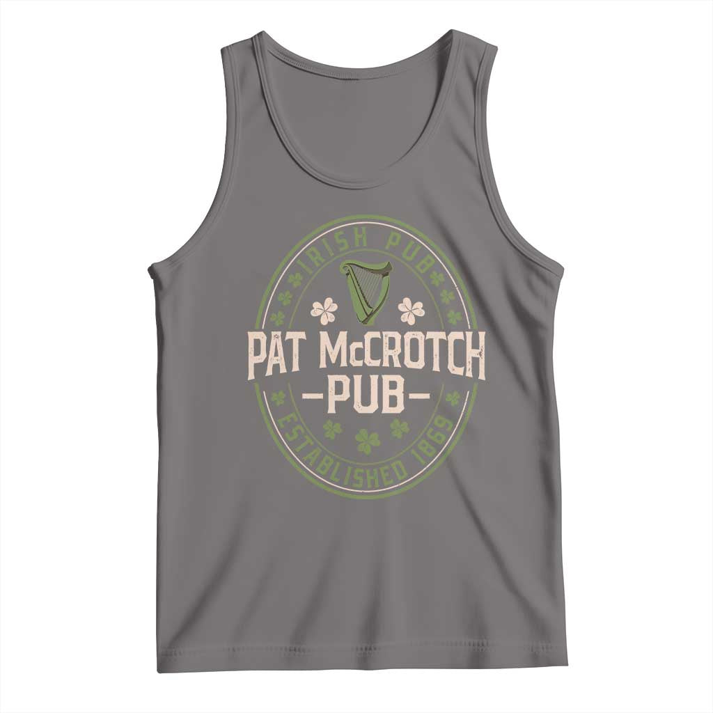 Pat McCrotch Irish Pub Tank Top St Patricks Day Dirty Adult Drinking TS11 Deep Heather Print Your Wear