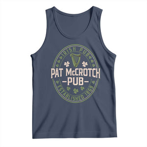 Pat McCrotch Irish Pub Tank Top St Patricks Day Dirty Adult Drinking TS11 Navy Print Your Wear