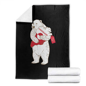 Greenland Is Not For Sale Throw Blanket Greenland Bear Hug TS11 Black Print Your Wear