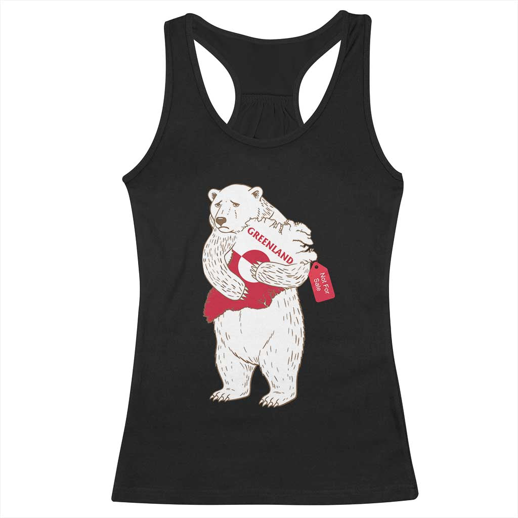 Greenland Is Not For Sale Racerback Tank Top Greenland Bear Hug TS11 Black Print Your Wear