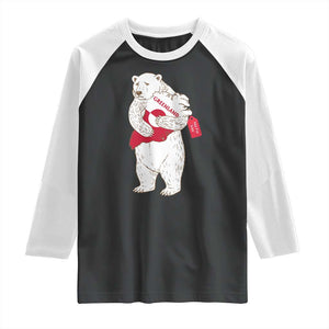 Greenland Is Not For Sale Raglan Shirt Greenland Bear Hug TS11 Black White Print Your Wear