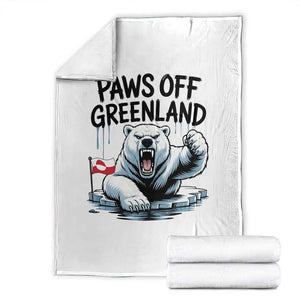 Paws Off Greenland Throw Blanket Resist Polar Bear Political Satire TS11 Black Print Your Wear