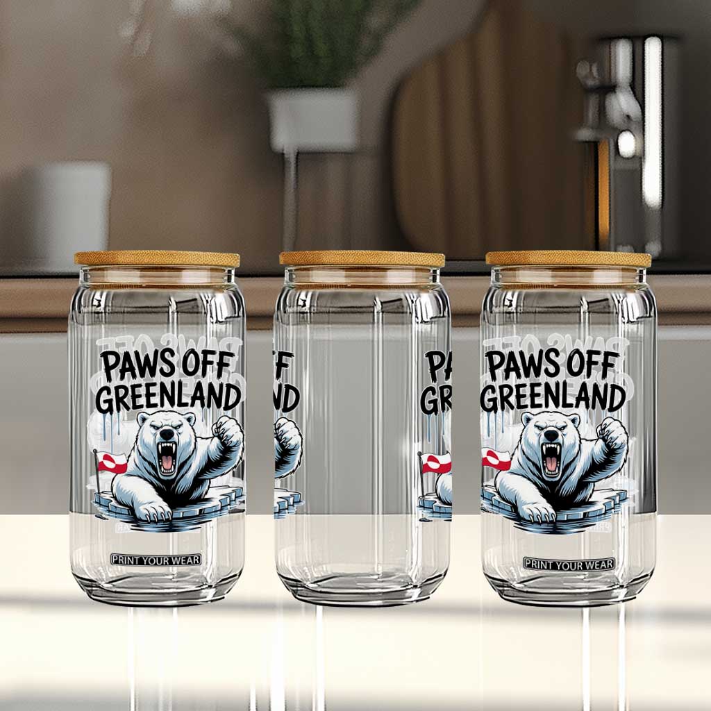 Paws Off Greenland Glass Can Resist Polar Bear Political Satire TS11 Print Your Wear