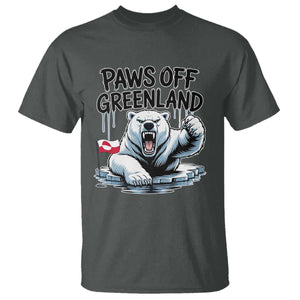 Paws Off Greenland T Shirt Resist Polar Bear Political Satire TS11 Dark Heather Print Your Wear