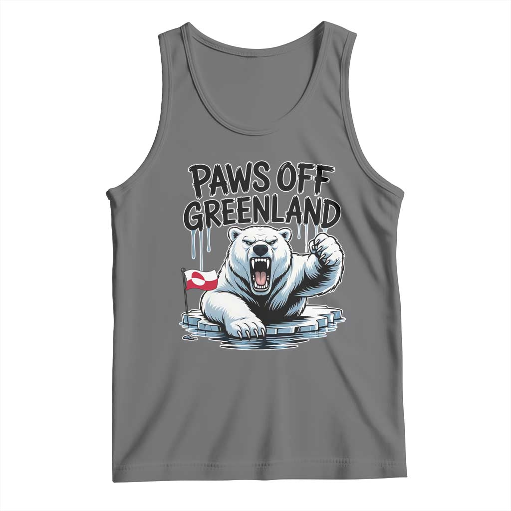 Paws Off Greenland Tank Top Resist Polar Bear Political Satire TS11 Black Heather Print Your Wear