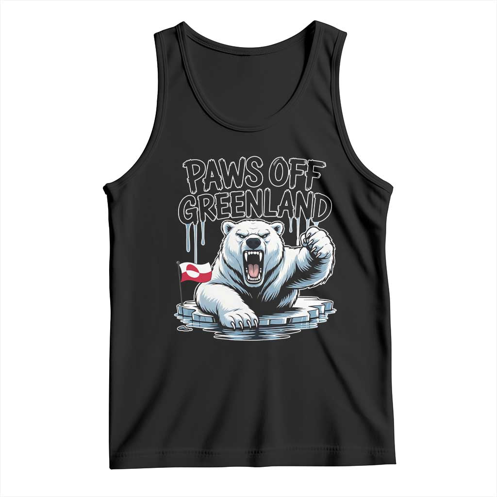 Paws Off Greenland Tank Top Resist Polar Bear Political Satire TS11 Black Print Your Wear