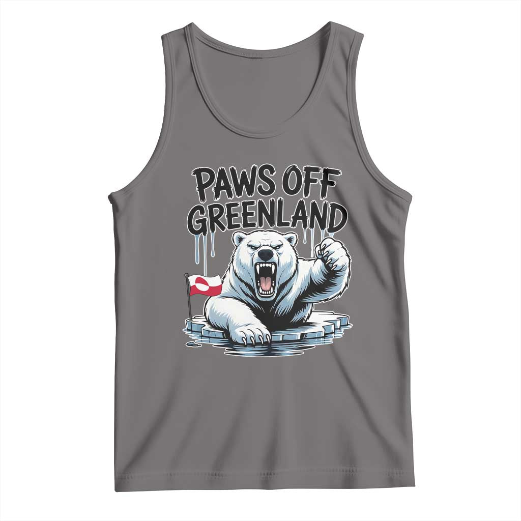 Paws Off Greenland Tank Top Resist Polar Bear Political Satire TS11 Deep Heather Print Your Wear