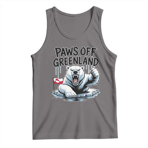 Paws Off Greenland Tank Top Resist Polar Bear Political Satire TS11 Deep Heather Print Your Wear