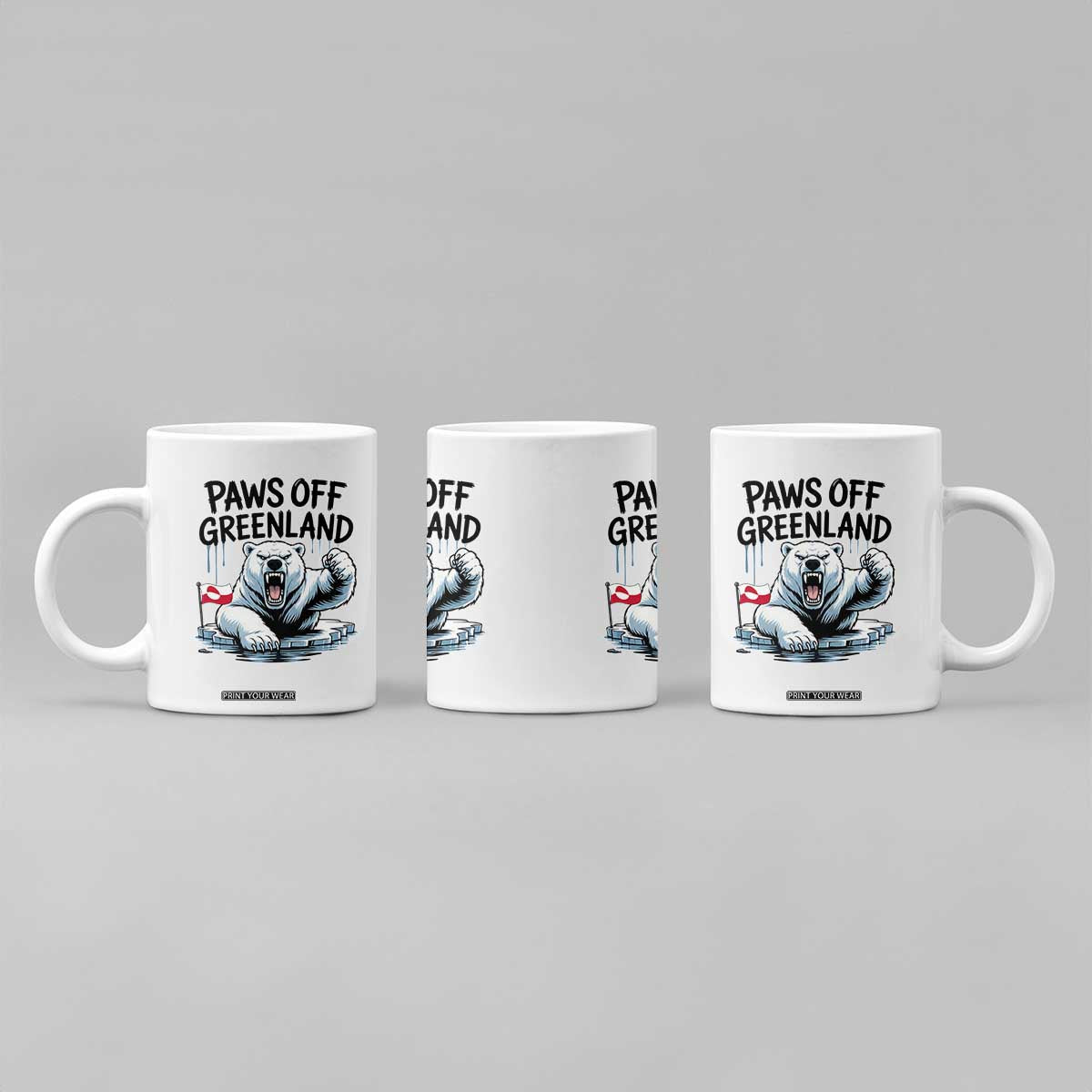 Paws Off Greenland Coffee Mug Resist Polar Bear Political Satire TS11 Print Your Wear