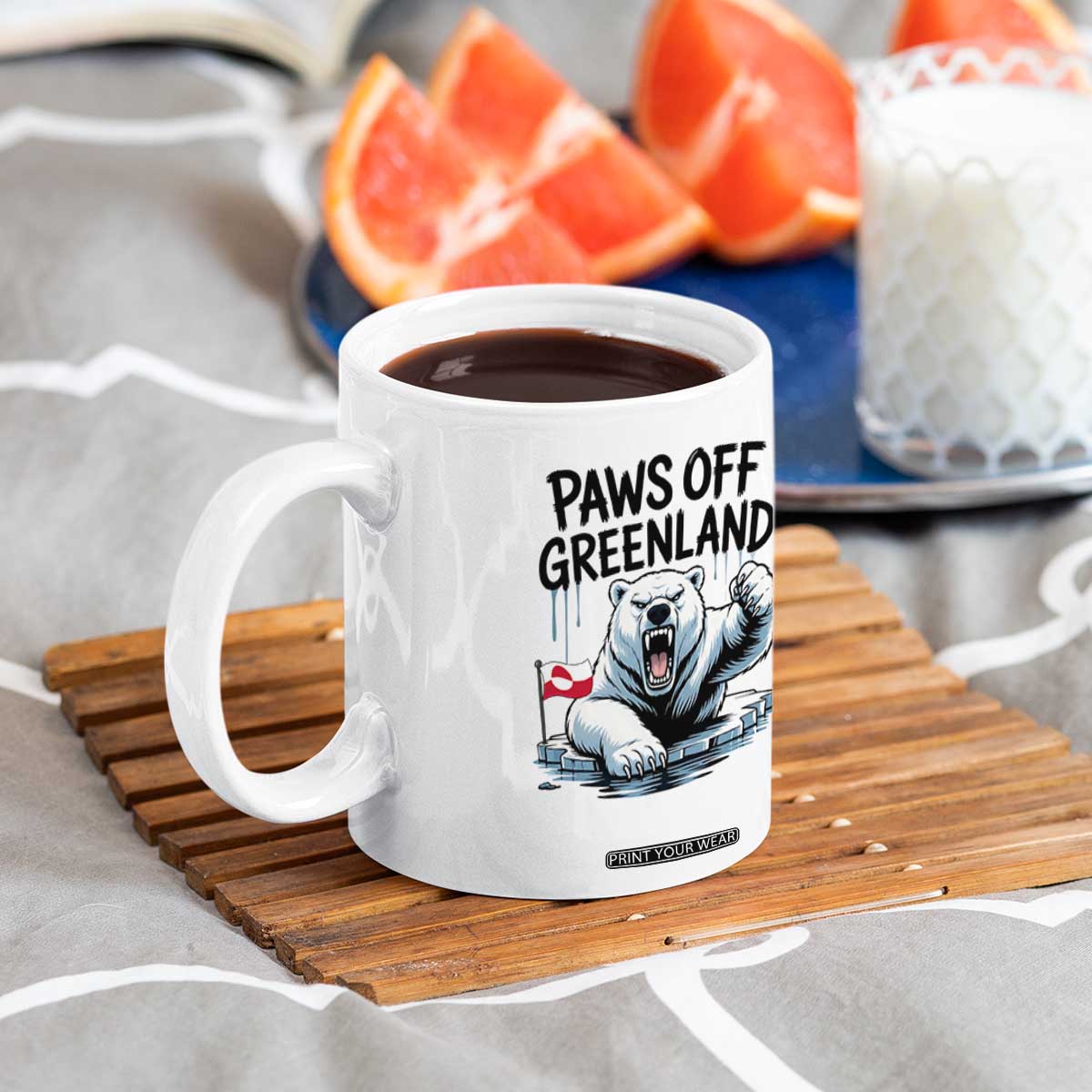 Paws Off Greenland Coffee Mug Resist Polar Bear Political Satire TS11 Print Your Wear