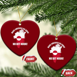 Nu Det Nuuk Make America Go Away Ceramic Ornament Support Greenland Political Statement TS11 Print Your Wear