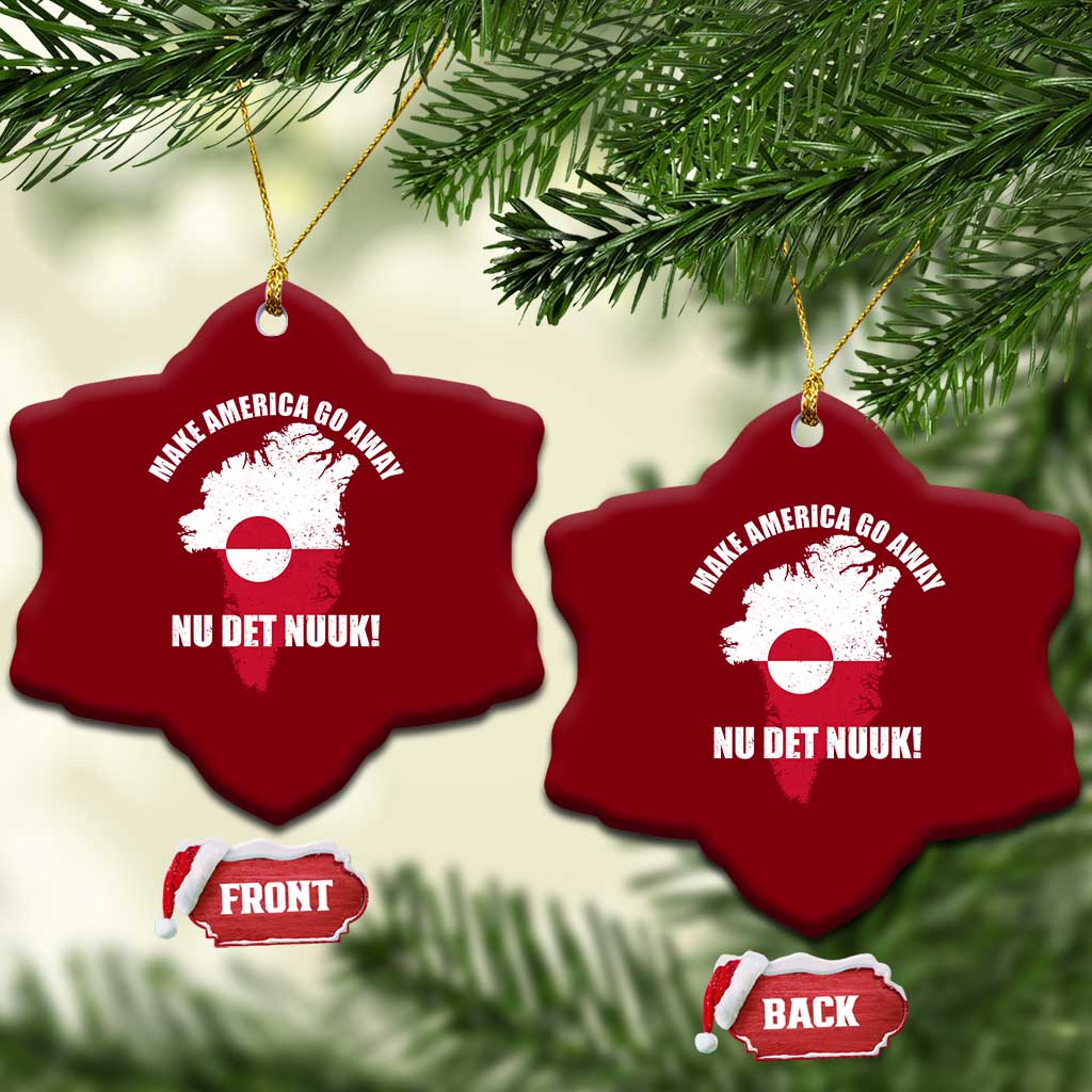 Nu Det Nuuk Make America Go Away Ceramic Ornament Support Greenland Political Statement TS11 Print Your Wear