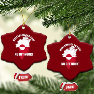 Nu Det Nuuk Make America Go Away Ceramic Ornament Support Greenland Political Statement TS11 Print Your Wear