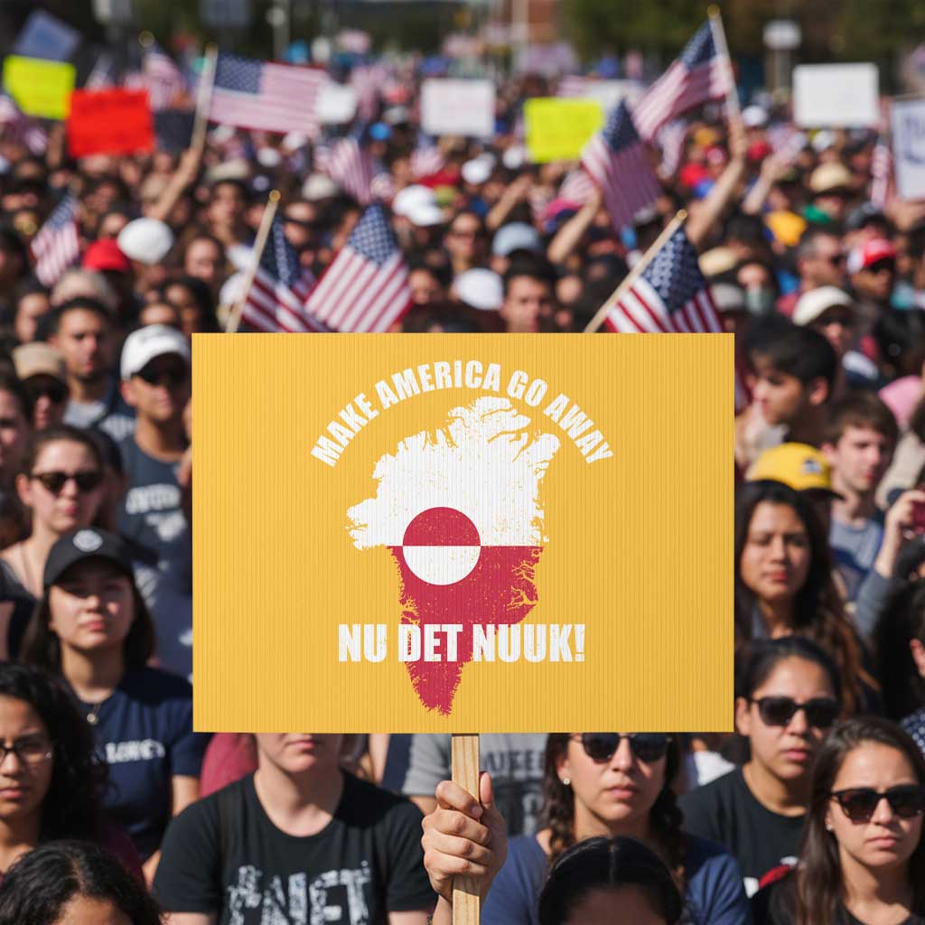 Nu Det Nuuk Make America Go Away Protest Sign Support Greenland Political Statement TS11 Horizontal 18