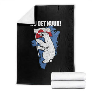 Nu Det Nuuk Nows Enough Throw Blanket Funny Saying Bear Greenlandic Flag TS11 Black Print Your Wear