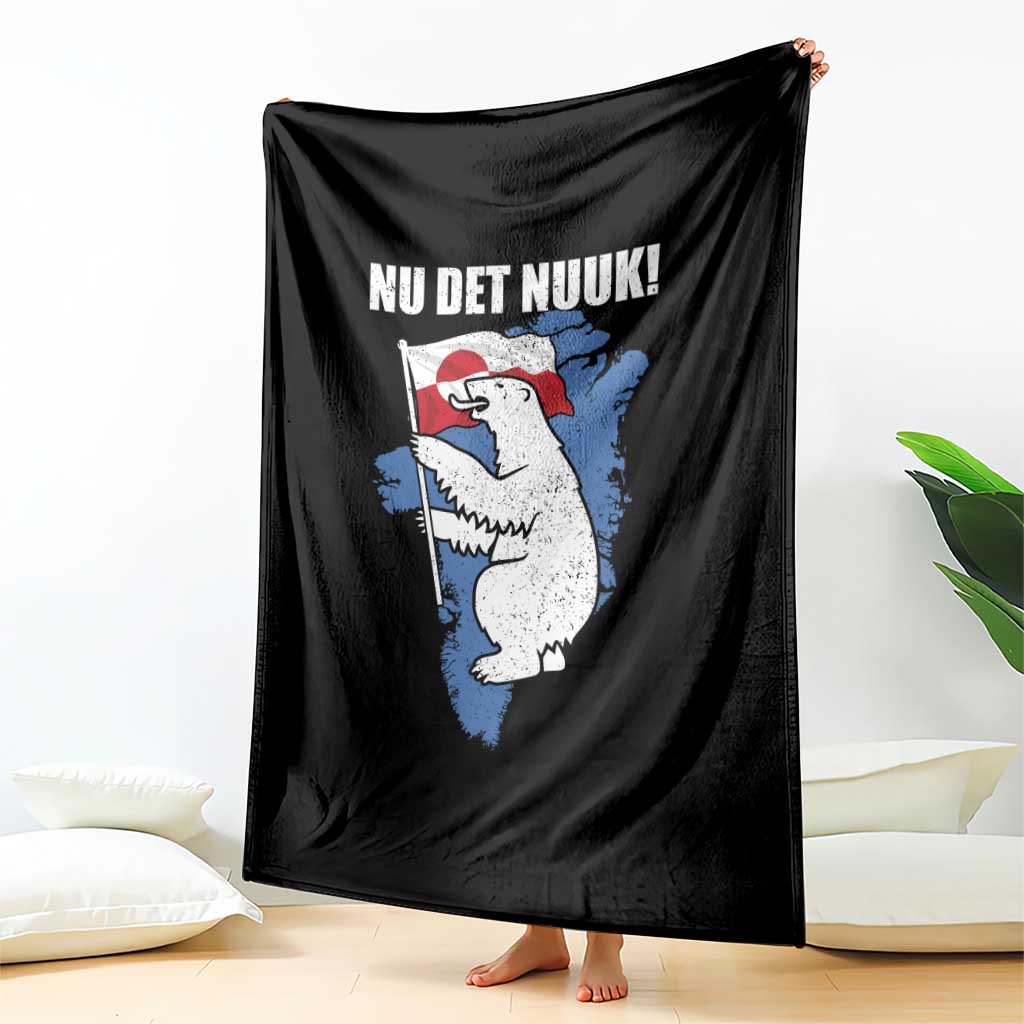 Nu Det Nuuk Nows Enough Throw Blanket Funny Saying Bear Greenlandic Flag TS11 Print Your Wear