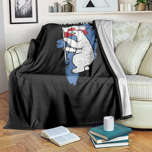Nu Det Nuuk Nows Enough Throw Blanket Funny Saying Bear Greenlandic Flag TS11 Print Your Wear