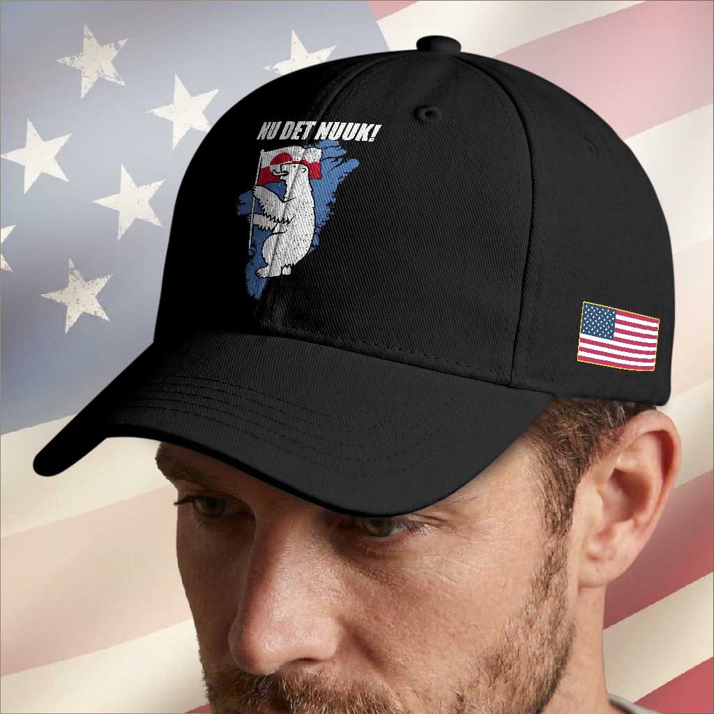 Nu Det Nuuk Nows Enough Baseball Cap Funny Saying Bear Greenlandic Flag TS11 Print Your Wear