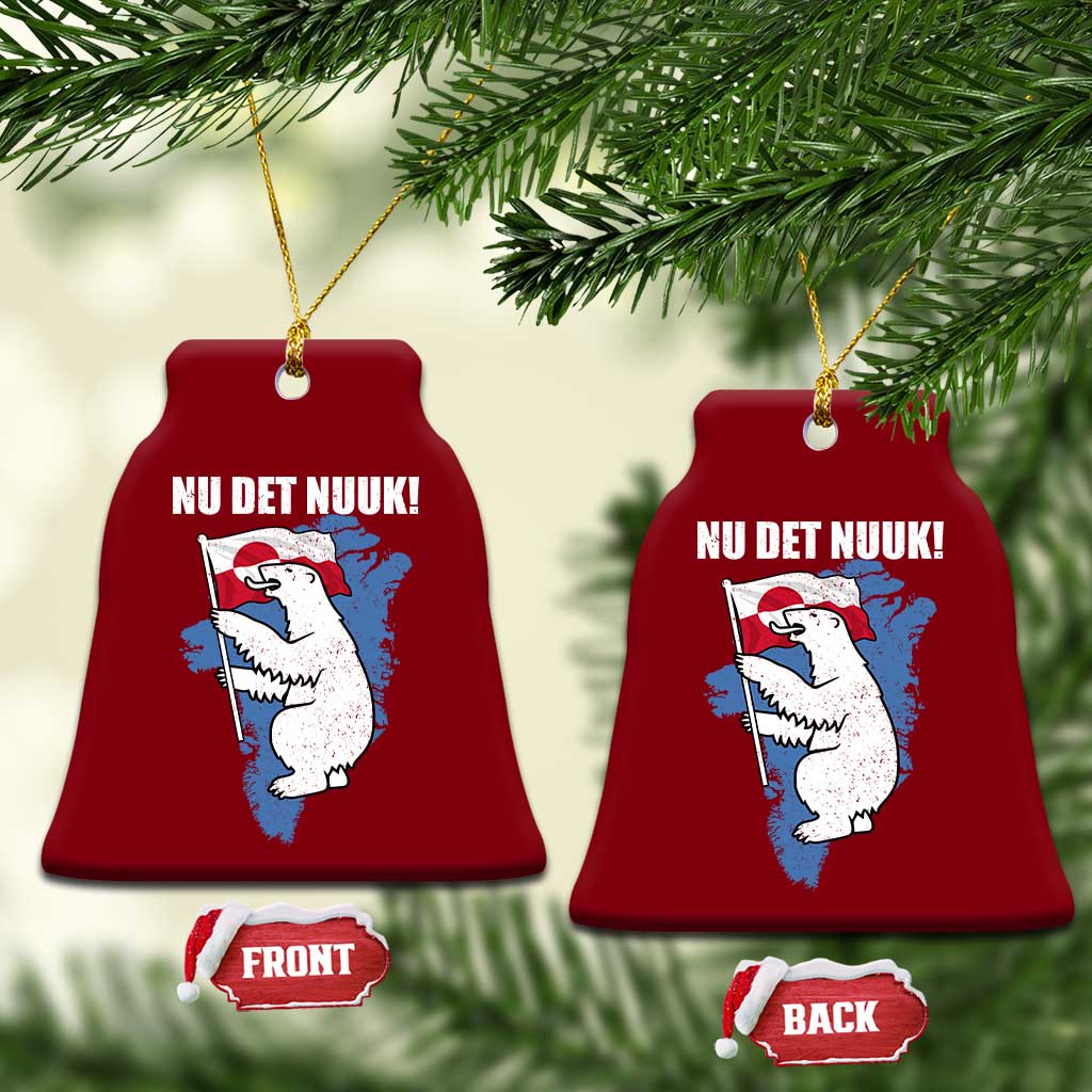Nu Det Nuuk Nows Enough Ceramic Ornament Funny Saying Bear Greenlandic Flag TS11 Print Your Wear