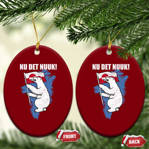 Nu Det Nuuk Nows Enough Ceramic Ornament Funny Saying Bear Greenlandic Flag TS11 Print Your Wear