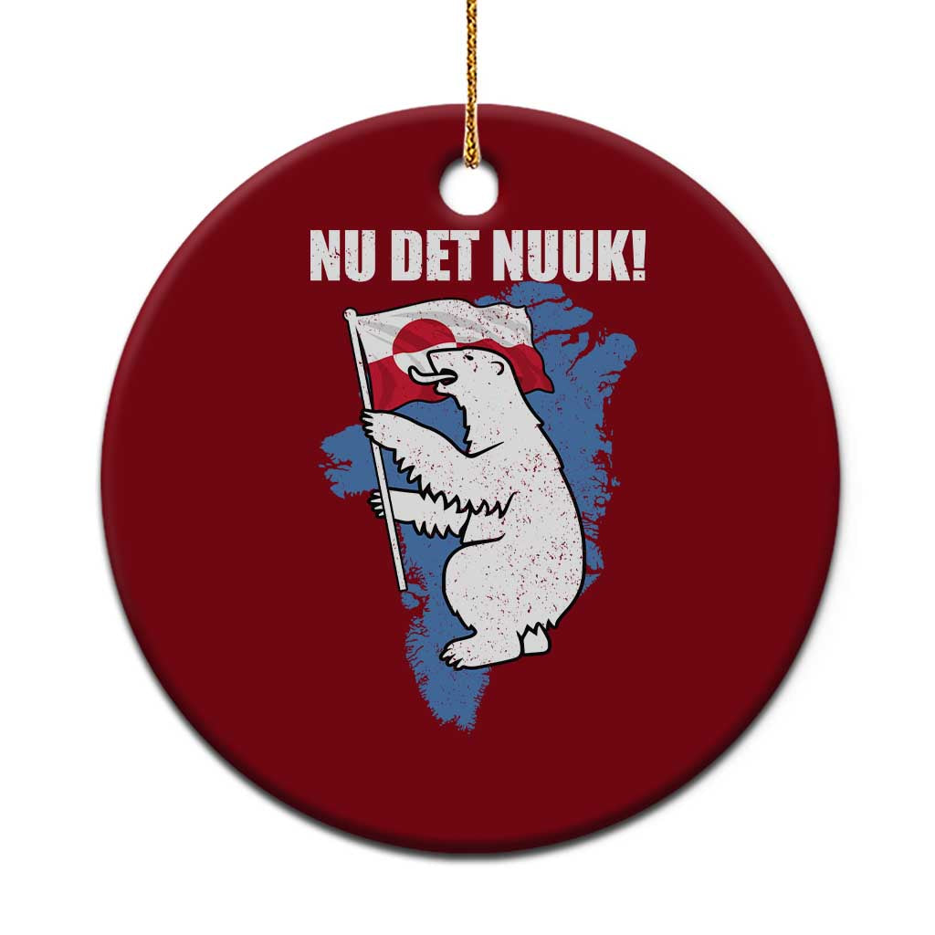 Nu Det Nuuk Nows Enough Ceramic Ornament Funny Saying Bear Greenlandic Flag TS11 1pc Red Print Your Wear