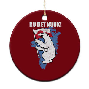 Nu Det Nuuk Nows Enough Ceramic Ornament Funny Saying Bear Greenlandic Flag TS11 1pc Red Print Your Wear