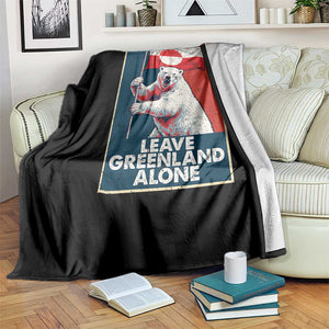 Leave Greenland Alone Throw Blanket Polar Bear Holding Flag Greenlanders Supports TS11 Print Your Wear