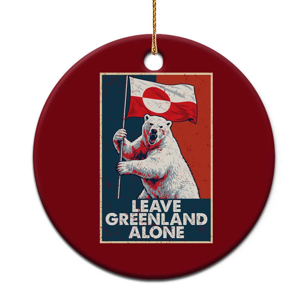 Leave Greenland Alone Ceramic Ornament Polar Bear Holding Flag Greenlanders Supports TS11 1pc Red Print Your Wear