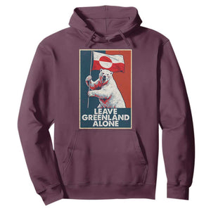 Leave Greenland Alone Hoodie Polar Bear Holding Flag Greenlanders Supports TS11 Maroon Print Your Wear