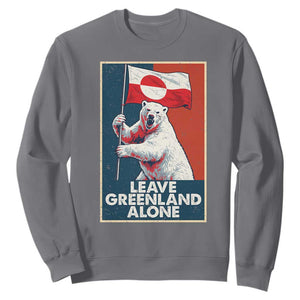 Leave Greenland Alone Sweatshirt Polar Bear Holding Flag Greenlanders Supports TS11 Charcoal Print Your Wear